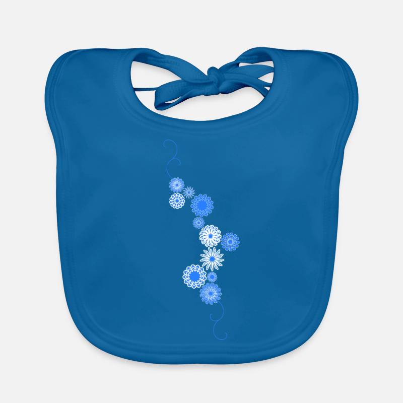 Fleur - Bavoir bio Bébé - bleu paon