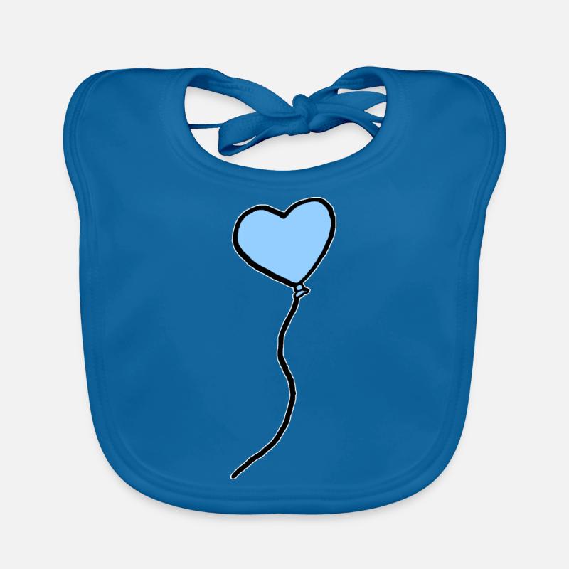 Blauer Herz Luftballon Baby Geschenkidee - Baby Bio-Lätzchen - Pfauenblau