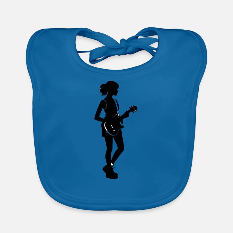 Fille Guitariste - Conception musicale Bavoir bio Bébé