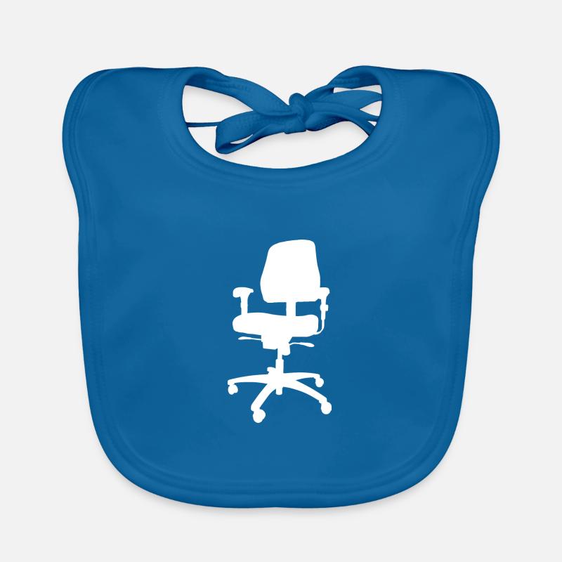 Chaise de bureau Silhouette Blanc - Bavoir bio Bébé - bleu paon