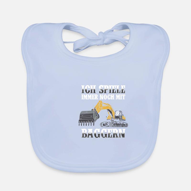 Immer noch mit Baggern Baggerführer Baggerfahrer Baby Bio-Lätzchen