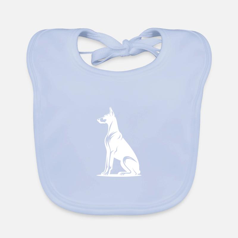 Noble Doberman Tatouage Chiens Silhouette Bavoir bio Bébé