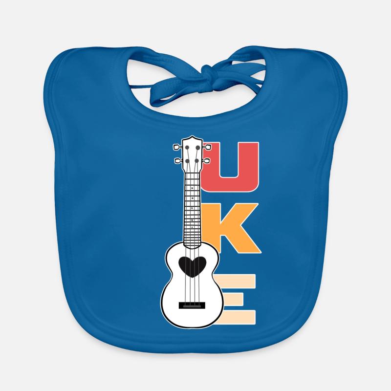 Ukulele - Baby Bio-Lätzchen - Pfauenblau