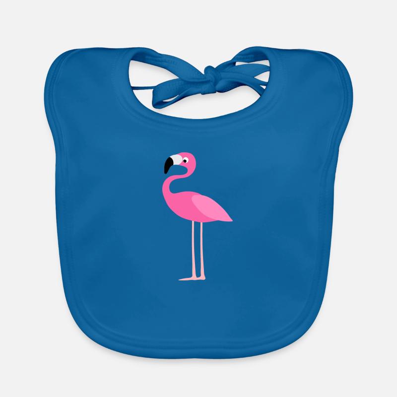 Flamingo in simple style - pink bird Organic Baby Bibs