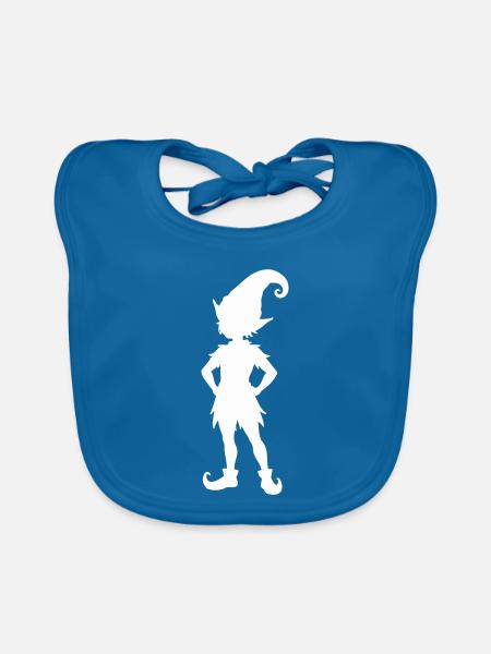 Elfe Silhouette - Baby Bio-Lätzchen - Pfauenblau