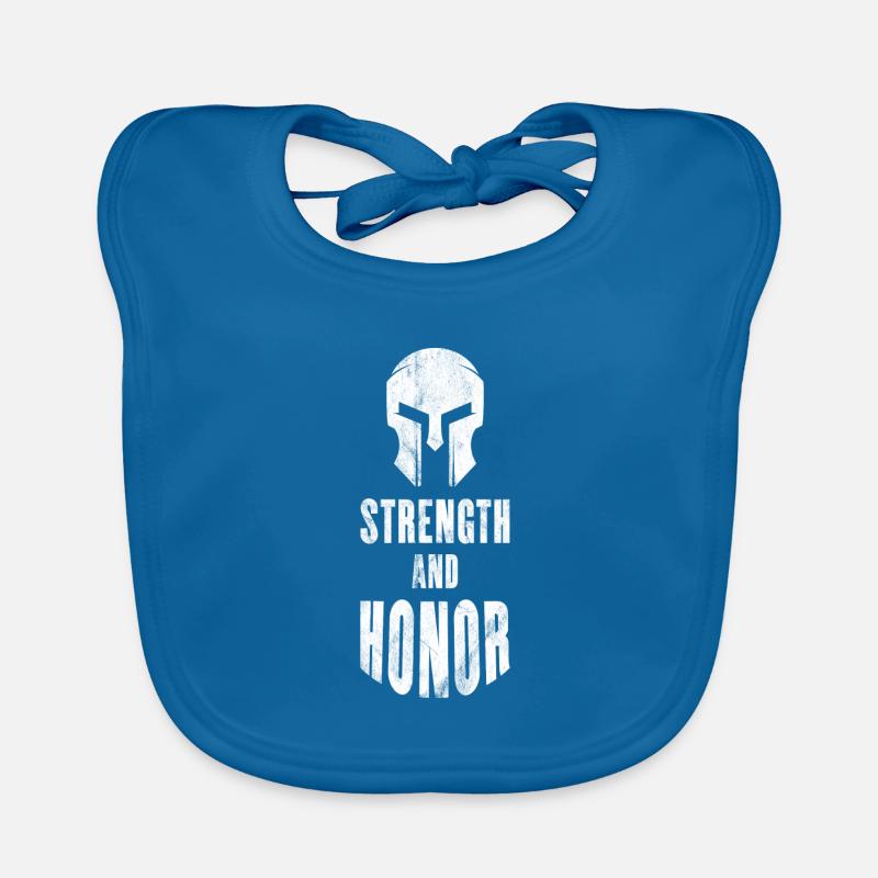 Force et honneur - Gladiator - Bavoir bio Bébé - bleu paon