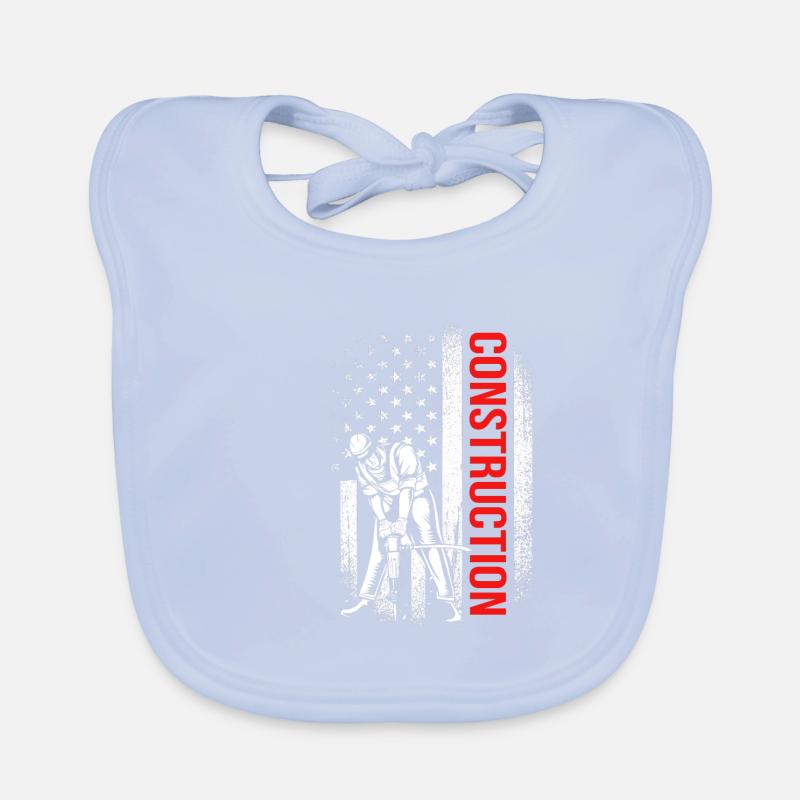 Construction worker construction site Organic Baby Bibs