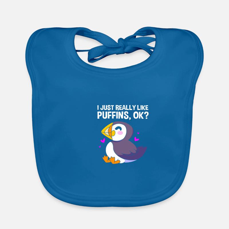 Papageientaucher Puffin - Baby Bio-Lätzchen - Pfauenblau