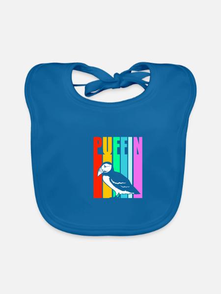 Papageientaucher Puffin - Baby Bio-Lätzchen - Pfauenblau - Vorne