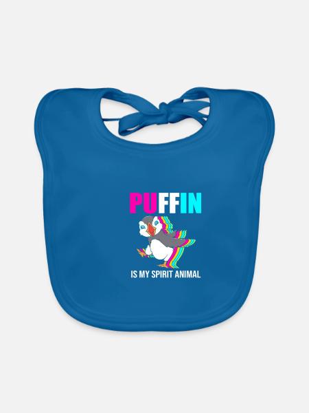 Papageientaucher Puffin - Baby Bio-Lätzchen - Pfauenblau - Vorne