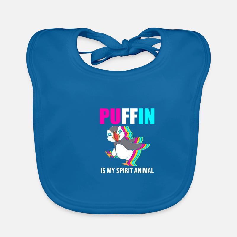 Papageientaucher Puffin - Baby Bio-Lätzchen - Pfauenblau