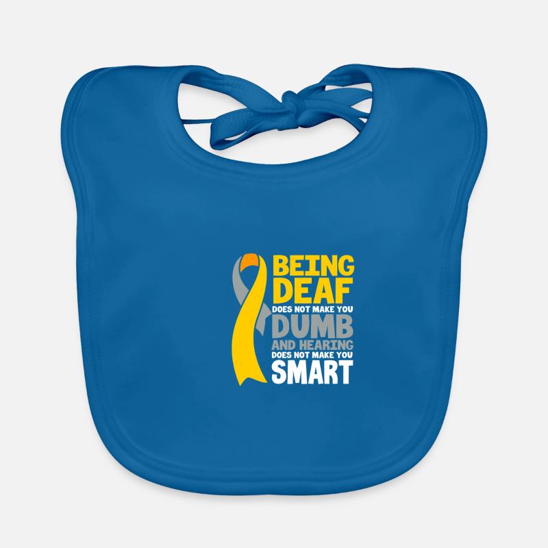 Deaf Deaf Deaf Sign Language Organic Baby Bibs
