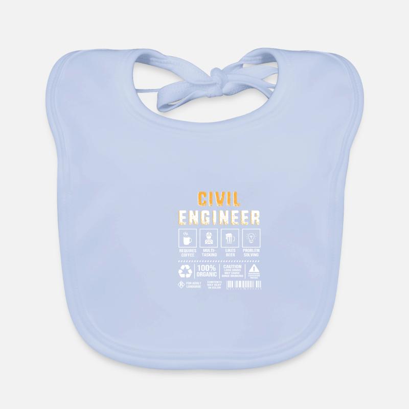 Civil Engineer Construction Site Construction Worker Organic Baby Bibs