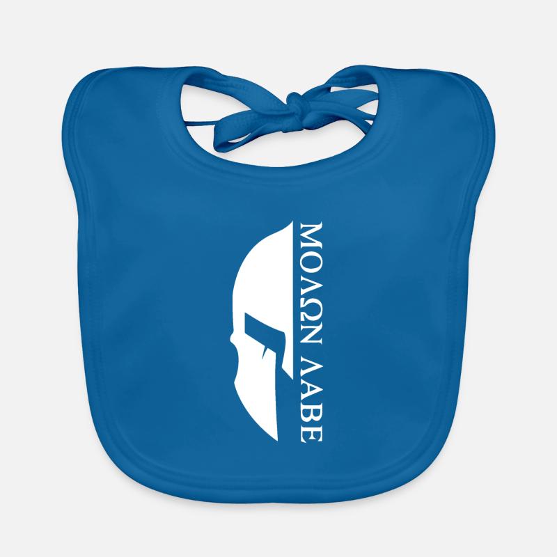 Sparta - Molon Labe - Bavoir bio Bébé - bleu paon