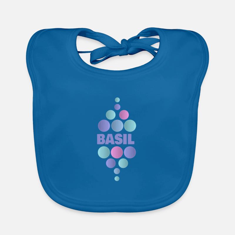 First name Basil Organic Baby Bibs