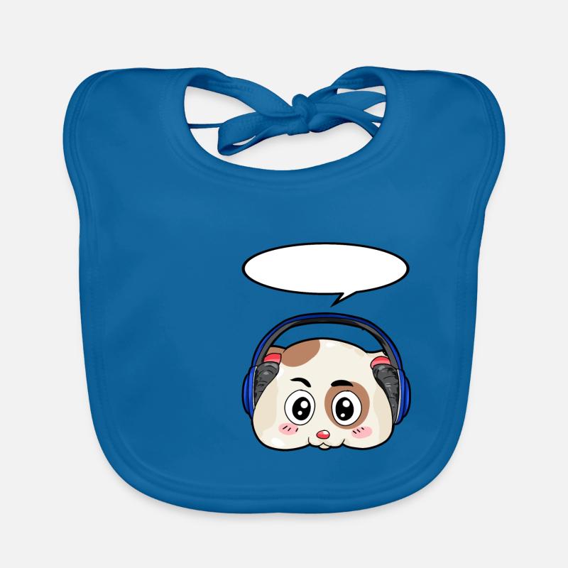 Hamster with headphones Organic Baby Bibs