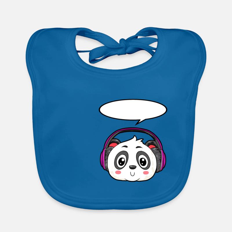 Panda avec écouteurs Bavoir bio Bébé