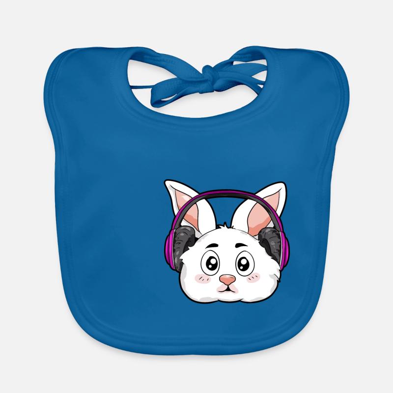 Lapin avec écouteurs Bavoir bio Bébé