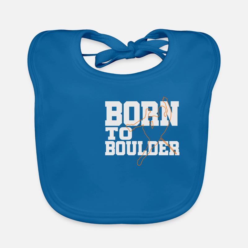 Climber Boulder Climber Climbing - Organic Baby Bibs - peacock-blue