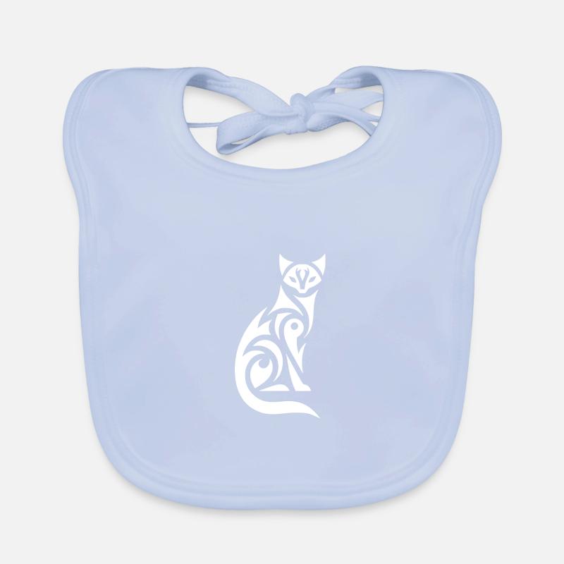 Cats illustration with tribal patterns Organic Baby Bibs