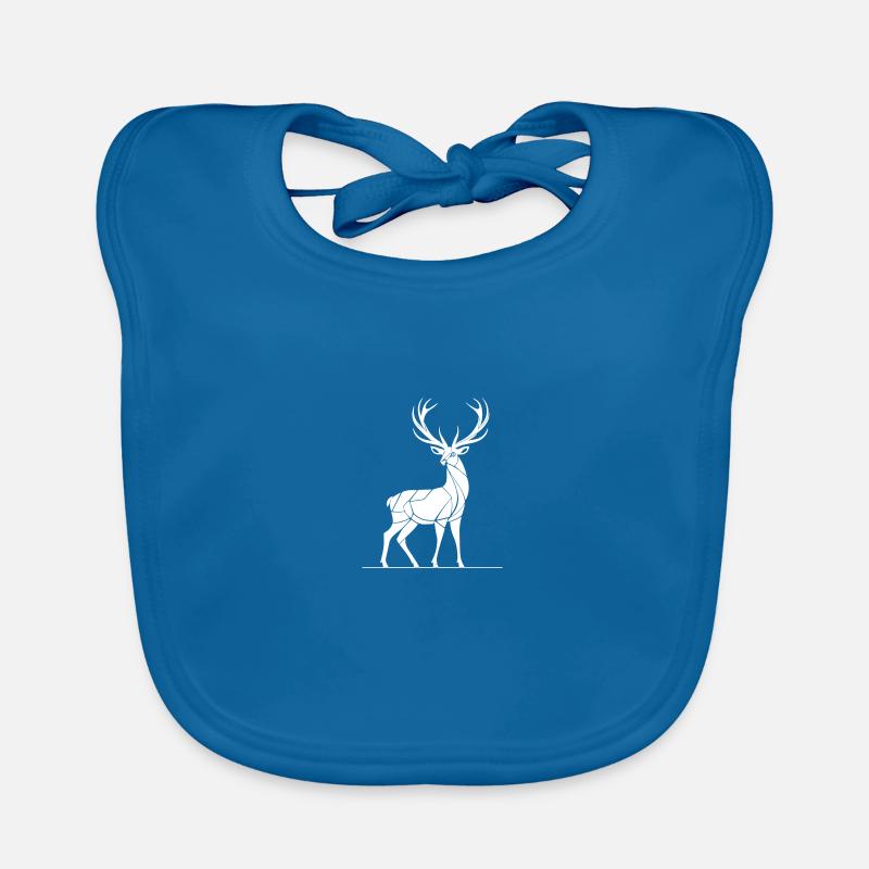 Cerf élaphe abstrait avec des bois - Bavoir bio Bébé - bleu paon