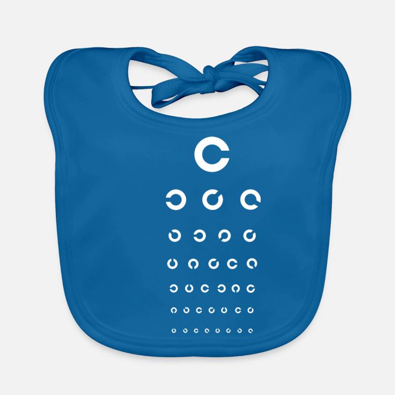 Opticien de test de la vue - Bavoir bio Bébé - bleu paon