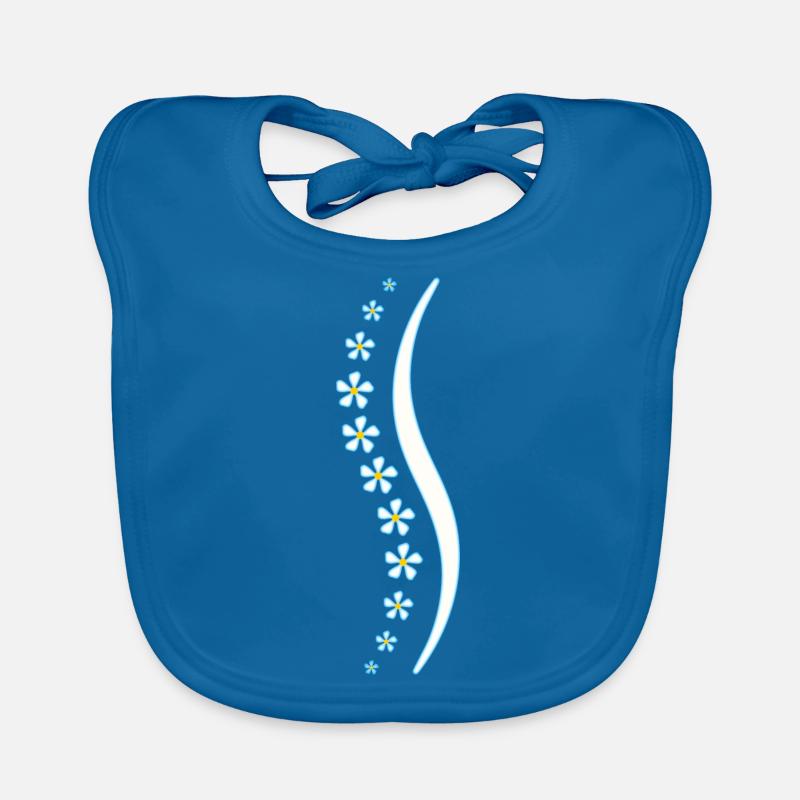 Flower spine blue Organic Baby Bibs
