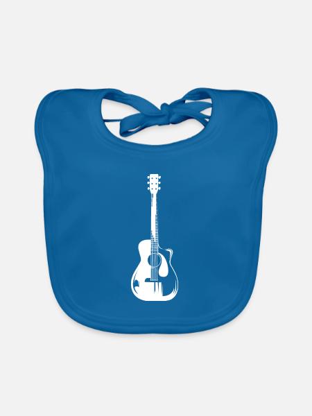 Western Gitarre Symbol icon Gitarrist Musiker - Baby Bio-Lätzchen - Pfauenblau - Vorne