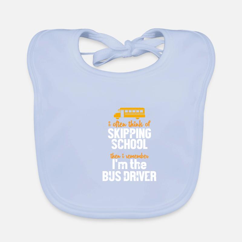 School Bus Driver School Bus Organic Baby Bibs