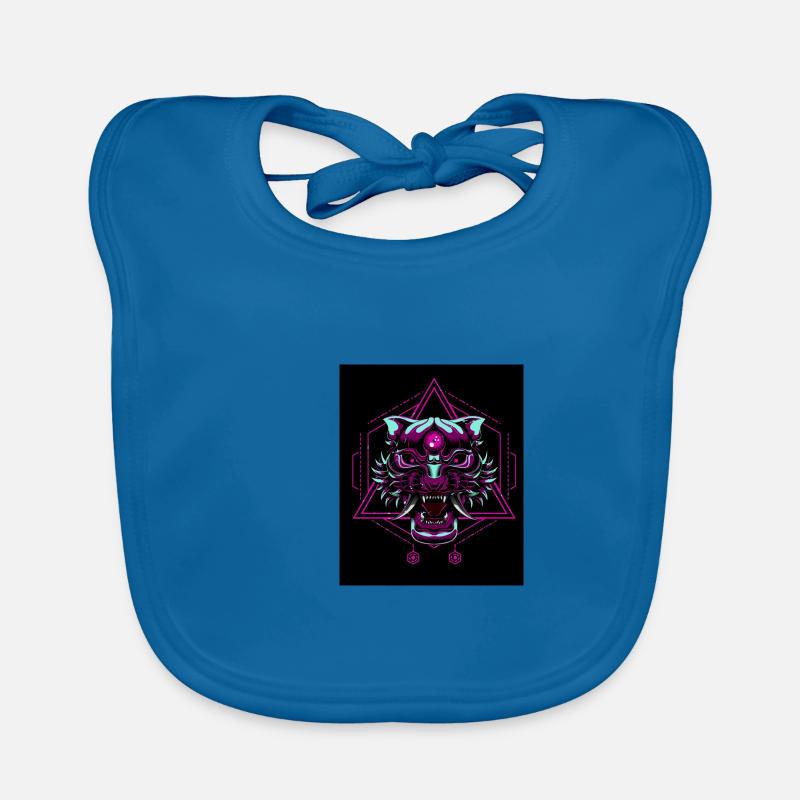 Neon Tiger - Baby Bio-Lätzchen - Pfauenblau
