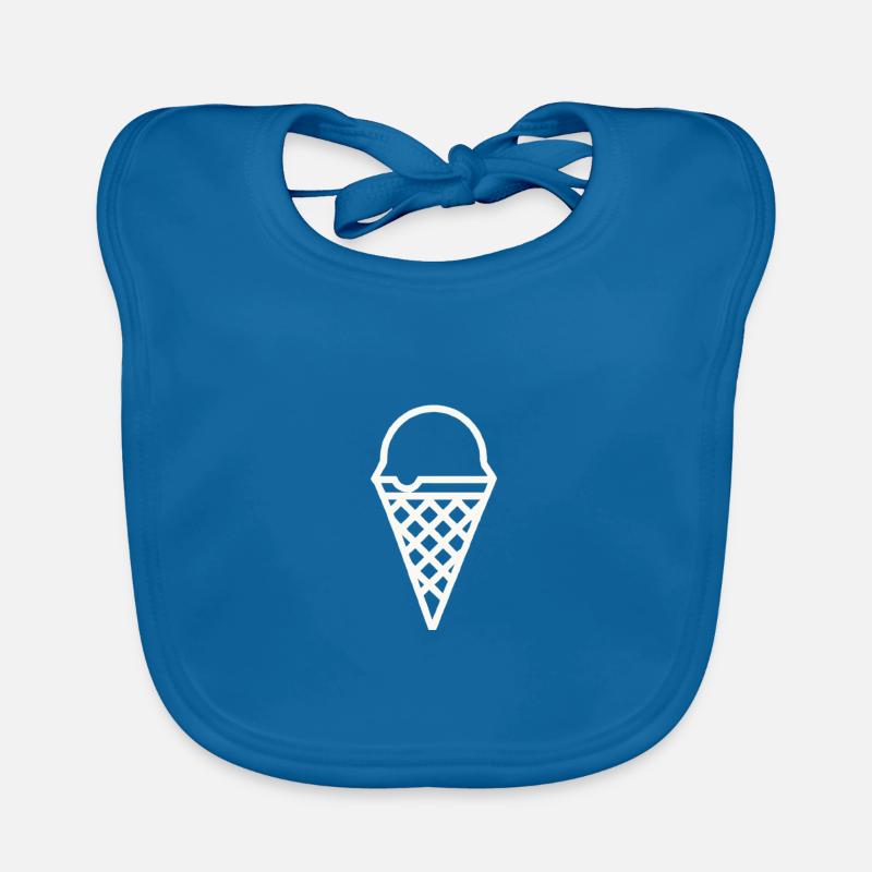 Eis Eistüte Geschenkidee - Baby Bio-Lätzchen - Pfauenblau