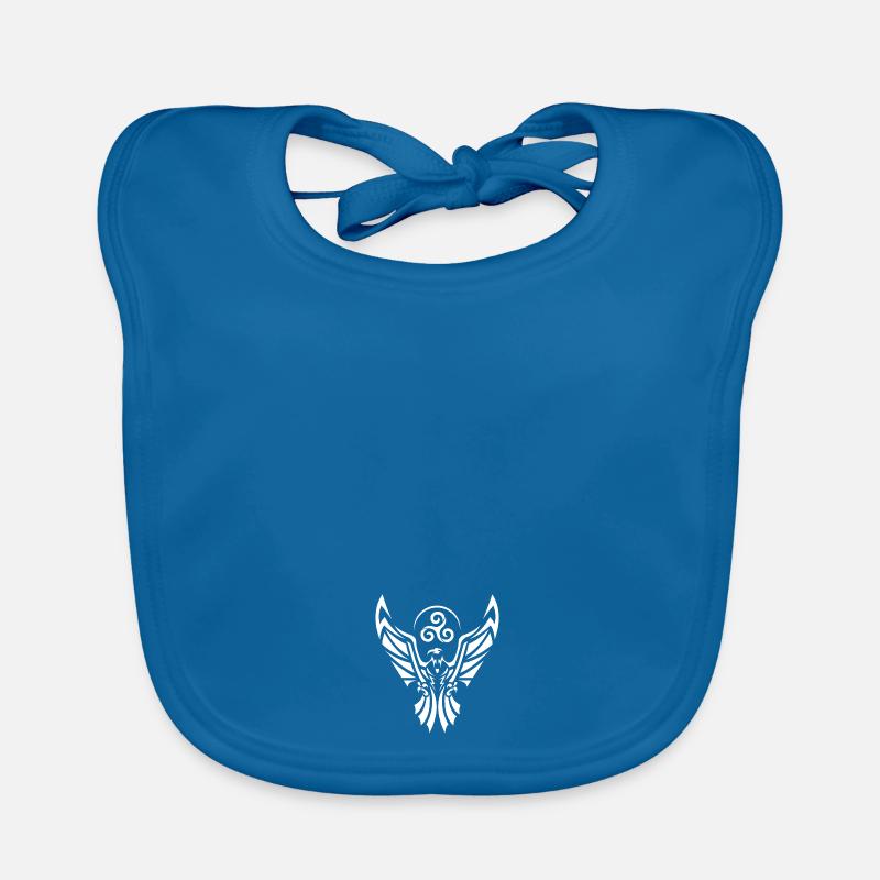 Aigle blanc - Bavoir bio Bébé - bleu paon