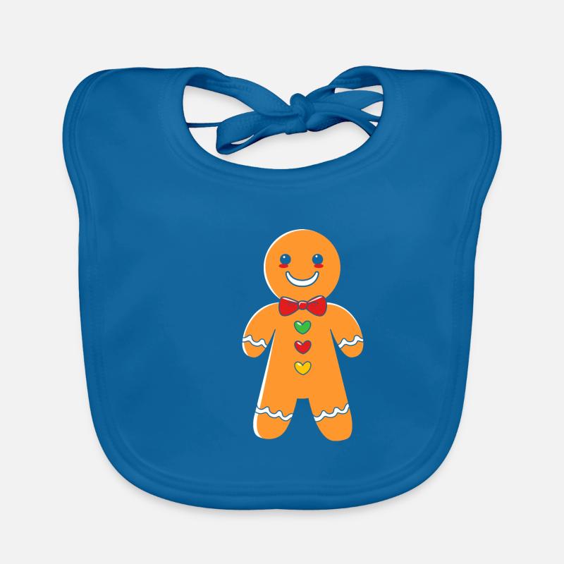 Gingerbread Man Gingerbread Heart Gingerbread Snacking Organic Baby Bibs