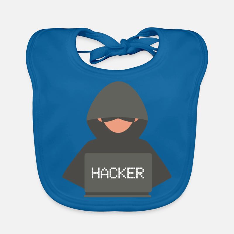 Hacker Coder Programmer Developer Black Hat Organic Baby Bibs