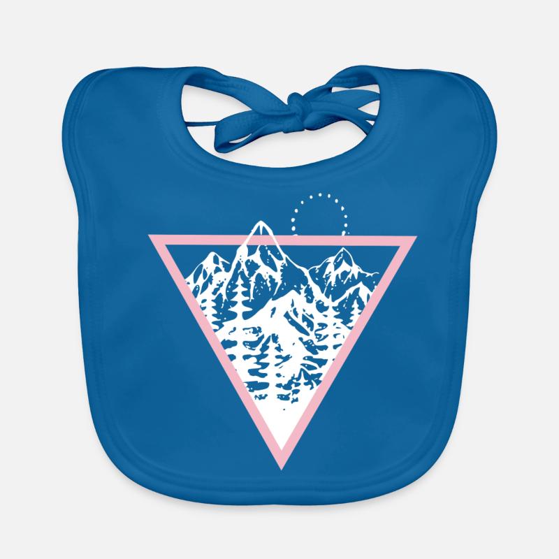 Triangle avec montagnes et oiseaux Bavoir bio Bébé