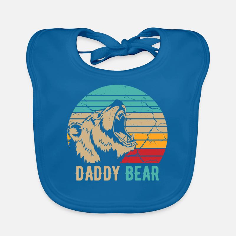 Papa Ours - Bavoir bio Bébé - bleu paon