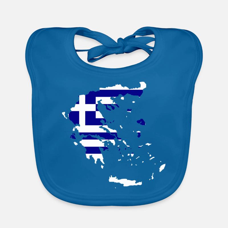 Carte du drapeau de la Grèce Bavoir bio Bébé