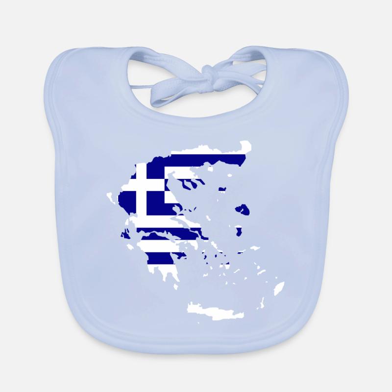 Carte du drapeau de la Grèce Bavoir bio Bébé