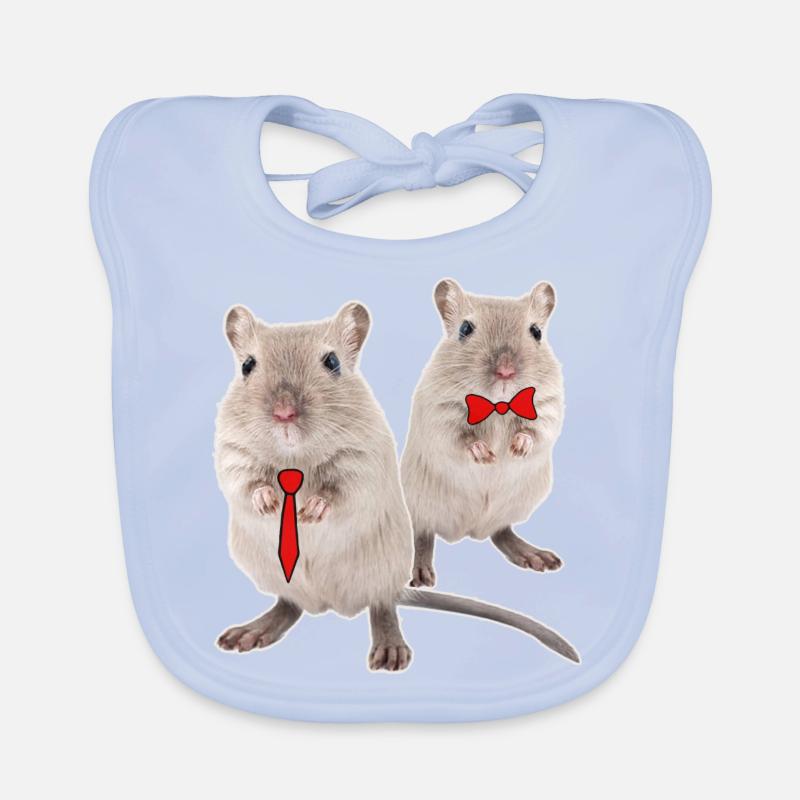 Drôle de souris de course avec cravate & mouche Bavoir bio Bébé