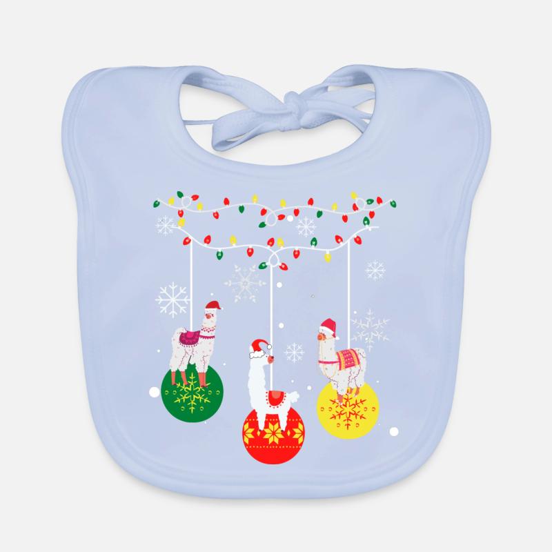 Alpaca Llama Christmas Organic Baby Bibs