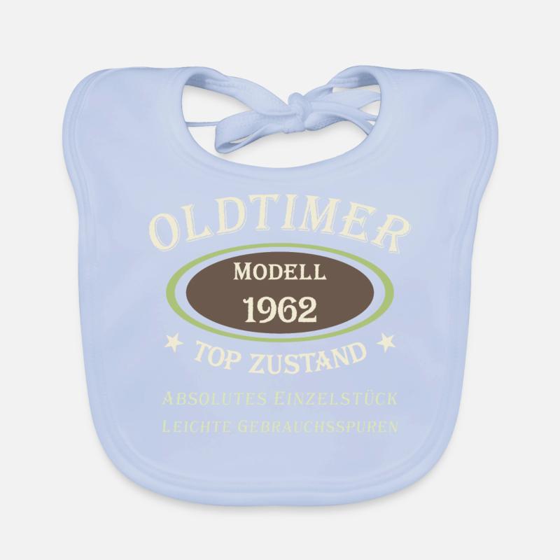 60 Geburtstag Oldtimer 1962 2022 Baby Bio-Lätzchen