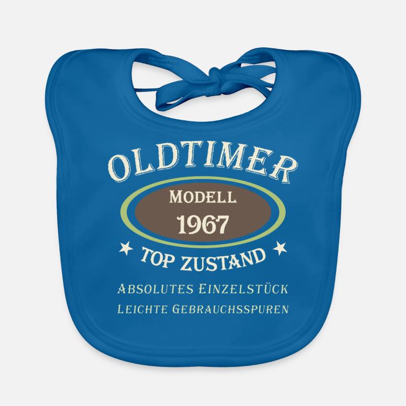 Oldtimer 55th birthday model 1967 - 2022 Organic Baby Bibs
