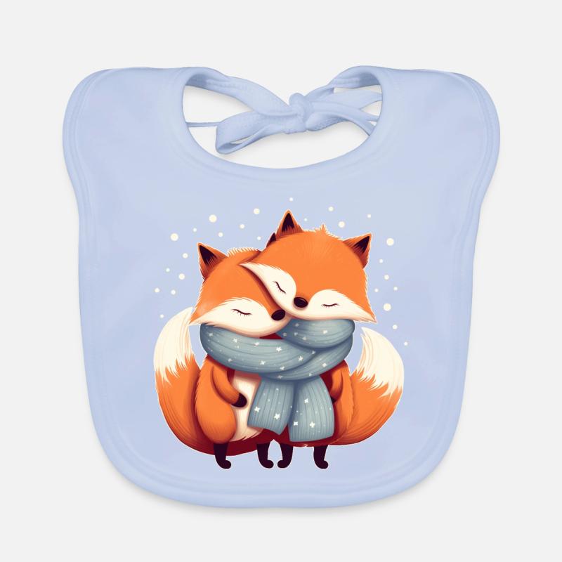 Fuchs Paar Baby Bio-Lätzchen