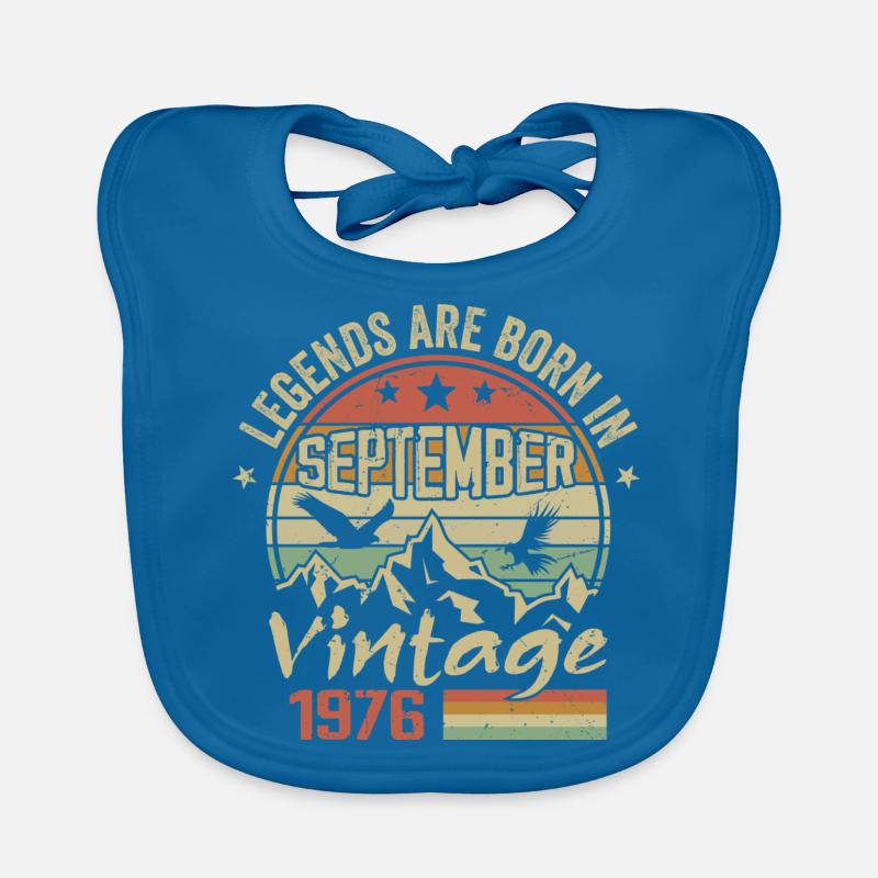 September 1976 Geburtstagsgeschenk September 1976 - Baby Bio-Lätzchen - Pfauenblau