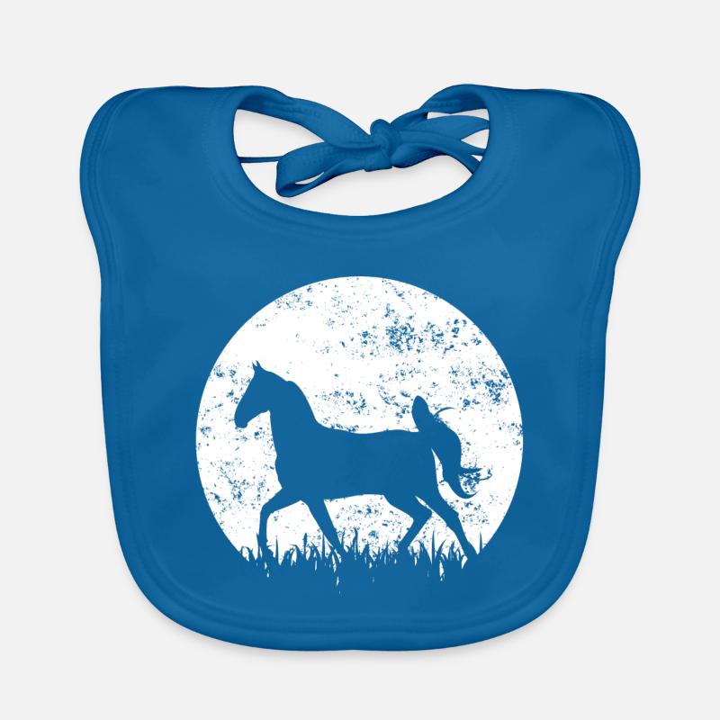 Pferd Pferde Reiten - Baby Bio-Lätzchen - Pfauenblau