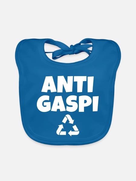 anti-gaspi, anti-gaspillage, recycler - Bavoir bio Bébé - bleu paon - Devant
