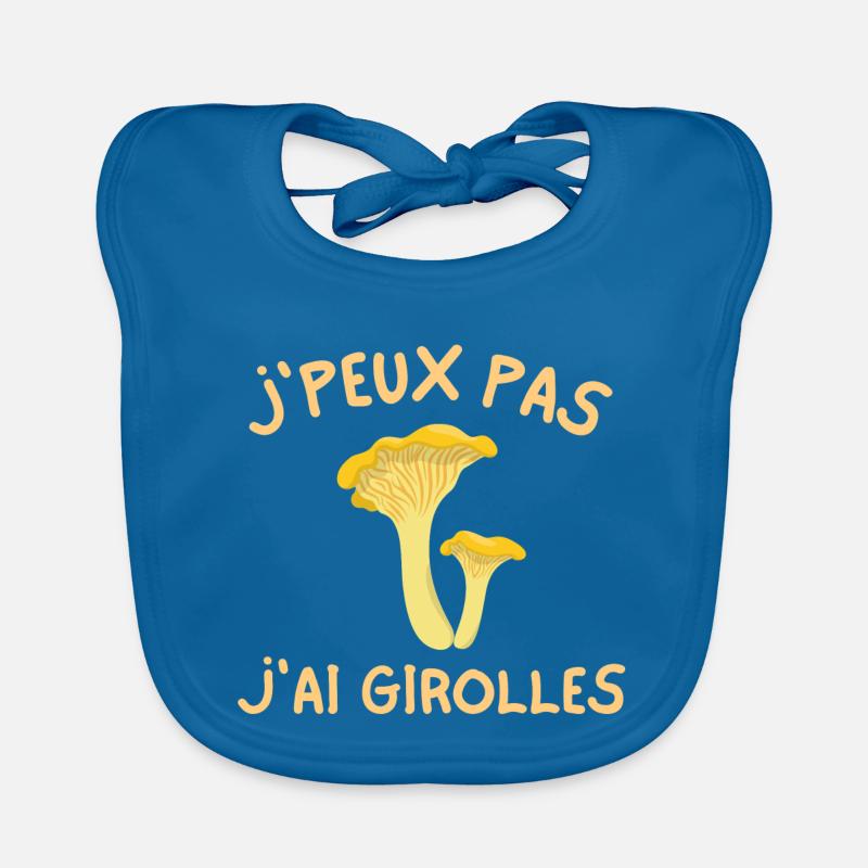 girolles, champignon, ramasseur de champignons Bavoir bio Bébé