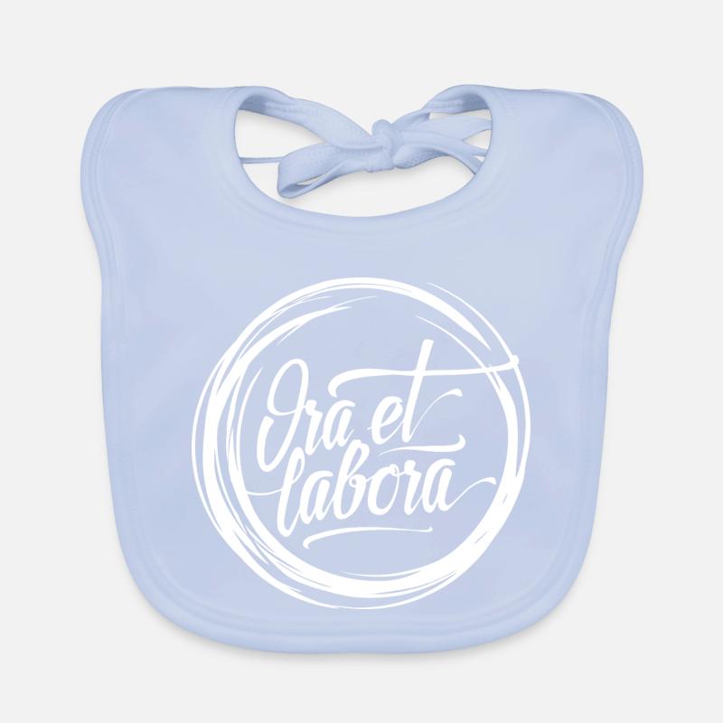 Ora et labora (dunkel) Baby Bio-Lätzchen