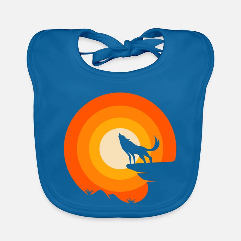 Wolf ist mein Krafttier - Baby Bio-Lätzchen - Pfauenblau
