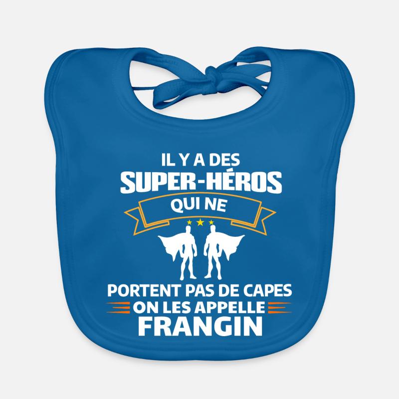 Super-Héros Sans Capes - Bavoir bio Bébé - bleu paon